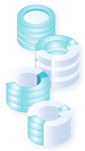 Data warehouses solutions vertical illustration