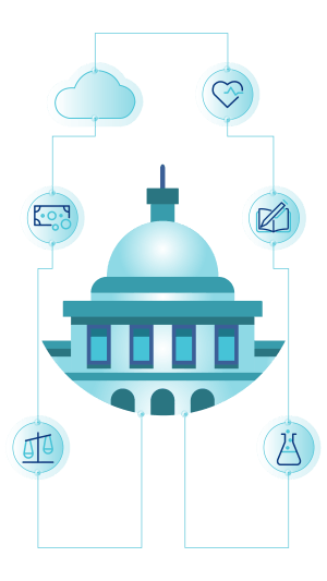 datavid government and public sector vertical illustration