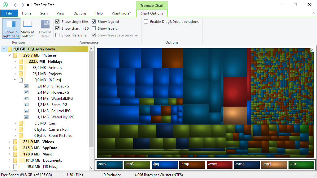 Treemap and sunburst charts
